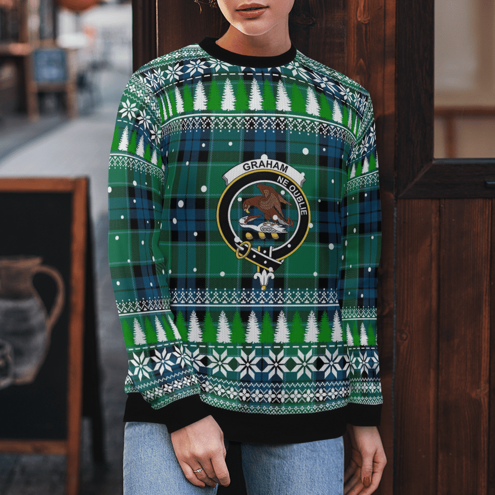 Clan Graham of Menteith Ancient Crest Tartan Christmas Ugly Sweater OR81 Graham of Menteith Ancient Crest Tartan Tartan Ugly Sweater   
