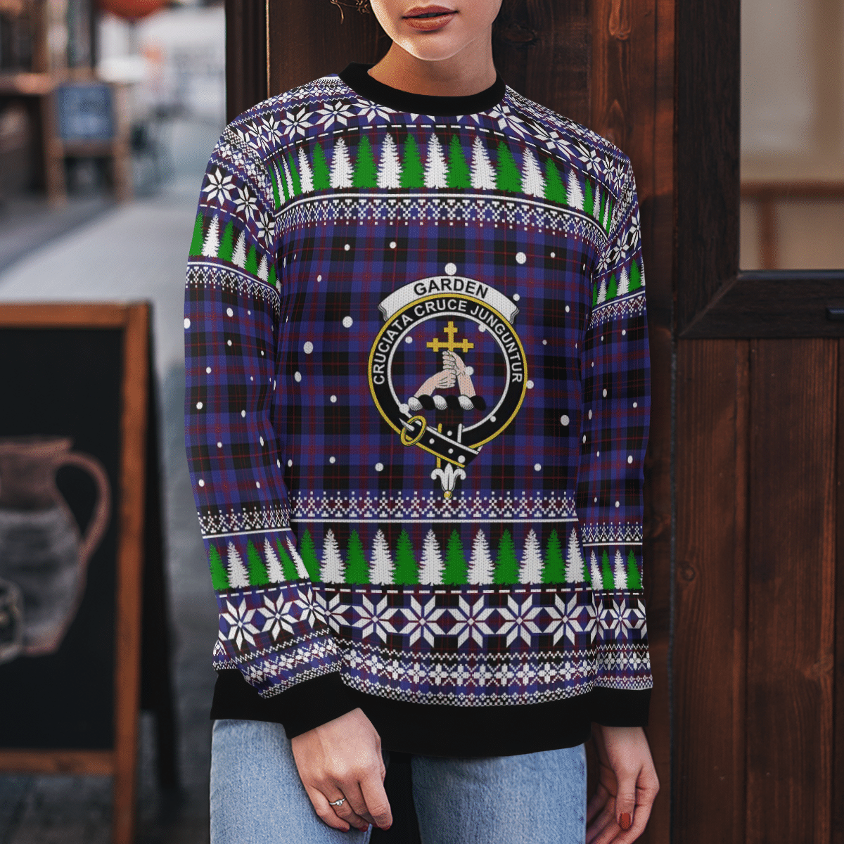 Clan Garden Crest Tartan Christmas Ugly Sweater JS58 Garden Crest Tartan Tartan Ugly Sweater   