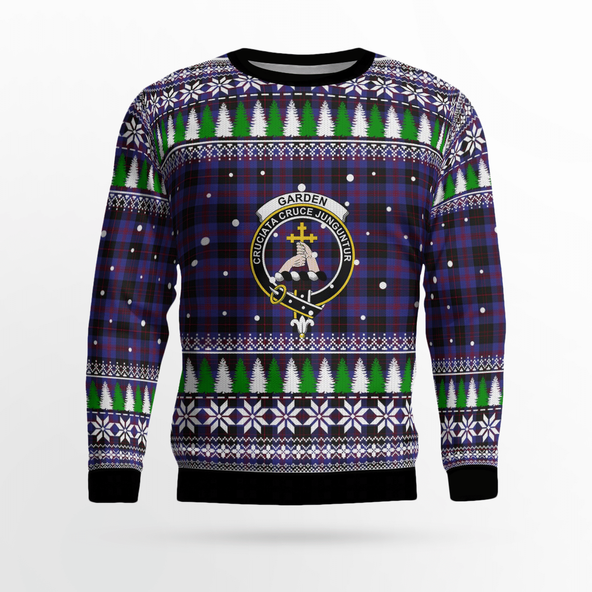 Clan Garden Crest Tartan Christmas Ugly Sweater JS58 Garden Crest Tartan Tartan Ugly Sweater   