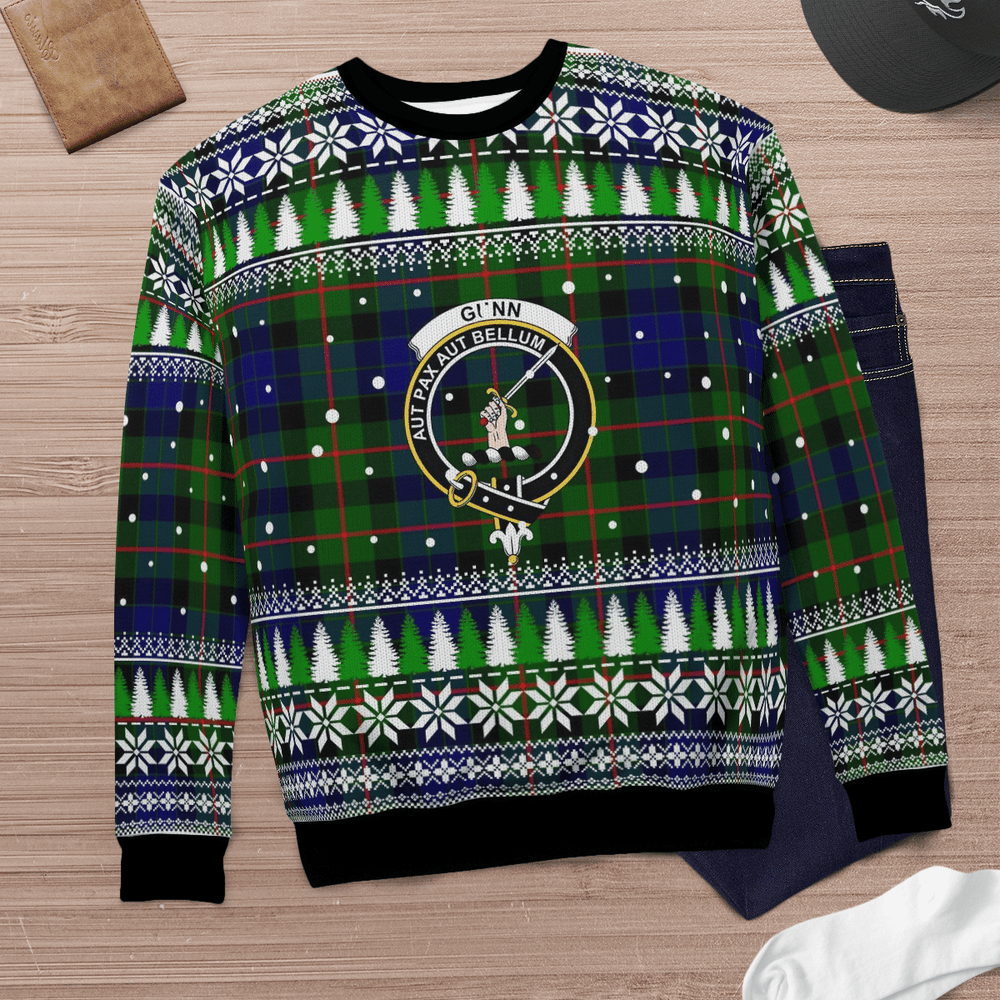 Clan Gunn Modern  Crest Tartan Christmas Ugly Sweater DM49 Gunn Modern Crest Tartan Tartan Ugly Sweater   