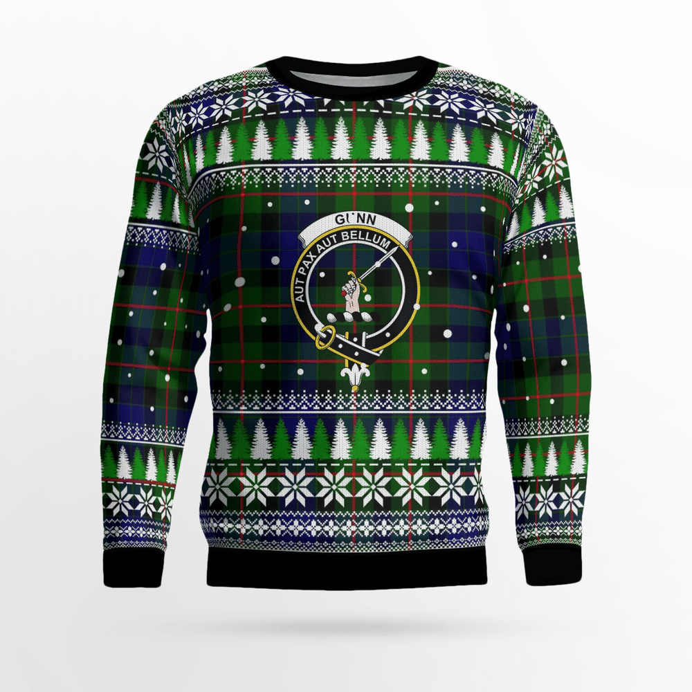 Clan Gunn Modern  Crest Tartan Christmas Ugly Sweater DM49 Gunn Modern Crest Tartan Tartan Ugly Sweater   