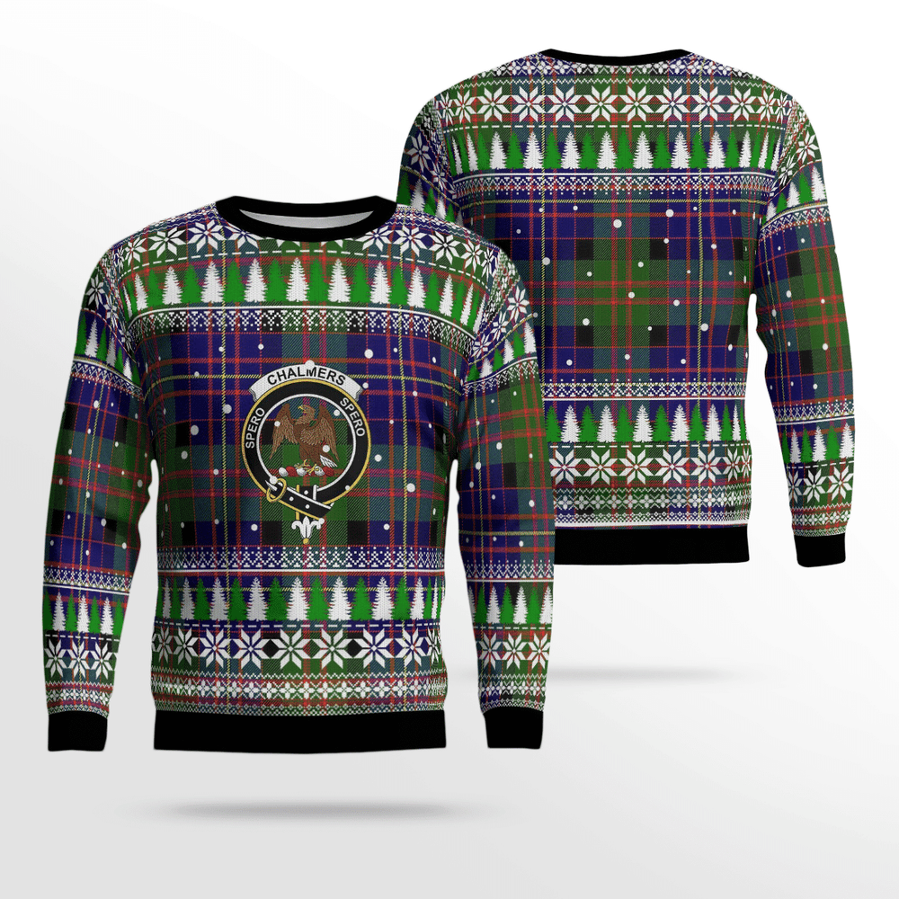 Clan Chalmer Crest Tartan Christmas Ugly Sweater QE12 Chalmer Crest Tartan Tartan Ugly Sweater   