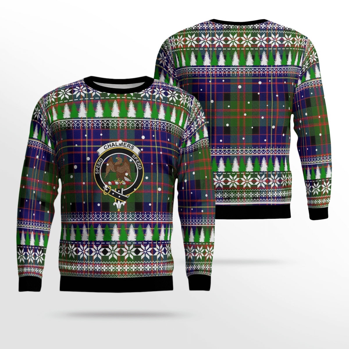 Clan Chalmer Crest Tartan Christmas Ugly Sweater QE12 Chalmer Crest Tartan Tartan Ugly Sweater   