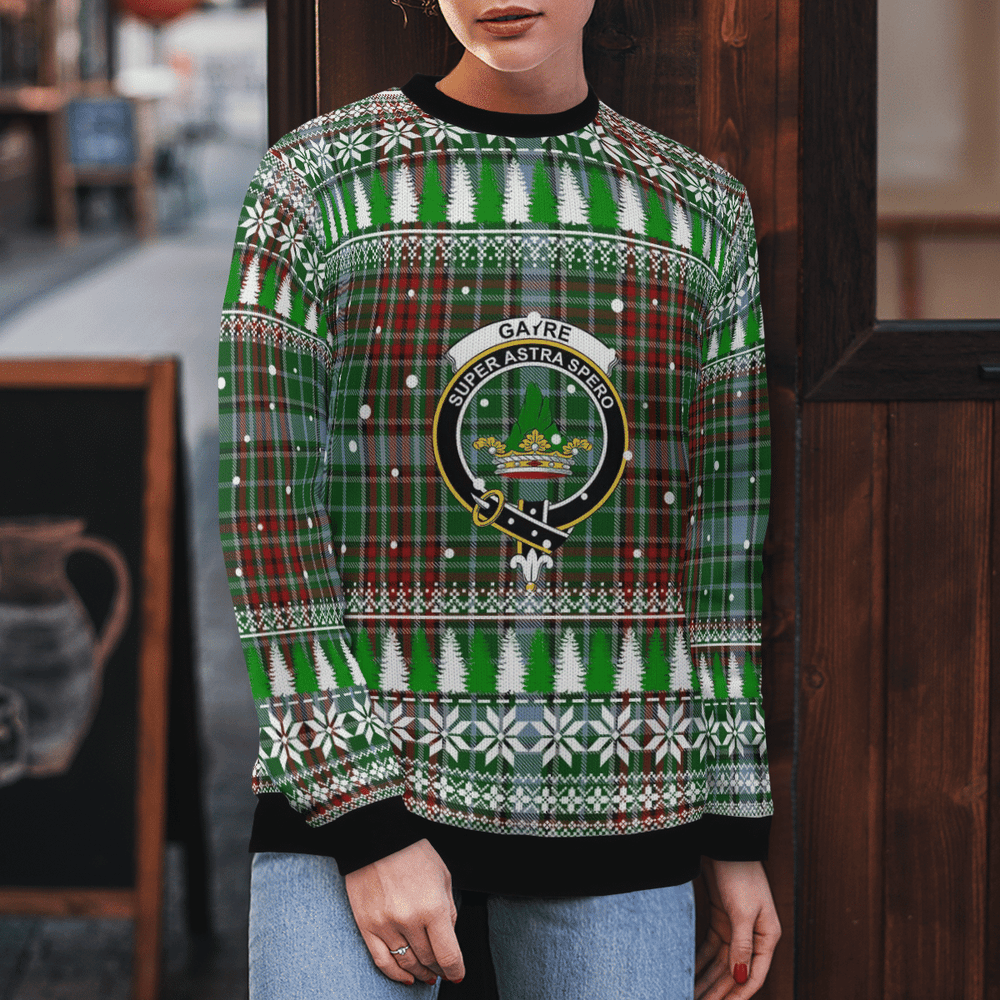 Clan Gayre Crest Tartan Christmas Ugly Sweater MS17 Gayre Crest Tartan Tartan Ugly Sweater   
