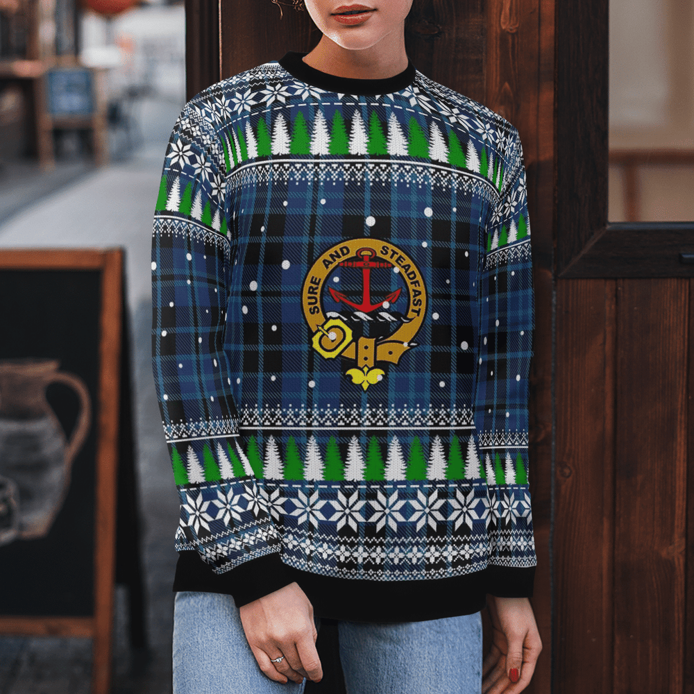 Clan Clark 2 Crest Tartan Christmas Ugly Sweater EC16 Clark 2 Crest Tartan Tartan Ugly Sweater   