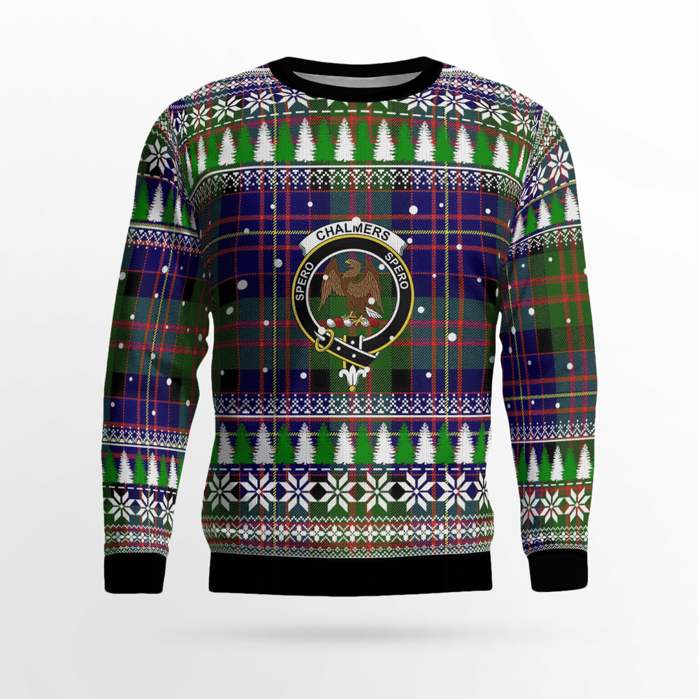 Clan Chalmer Crest Tartan Christmas Ugly Sweater QE12 Chalmer Crest Tartan Tartan Ugly Sweater   