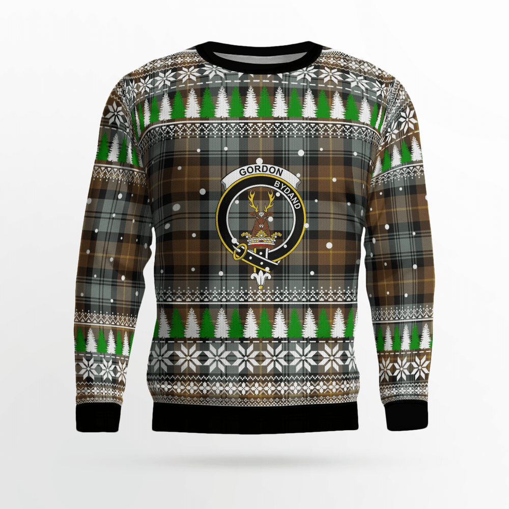 Clan Gordon Weathered Crest Tartan Christmas Ugly Sweater OD41 Gordon Weathered Crest Tartan Tartan Ugly Sweater   