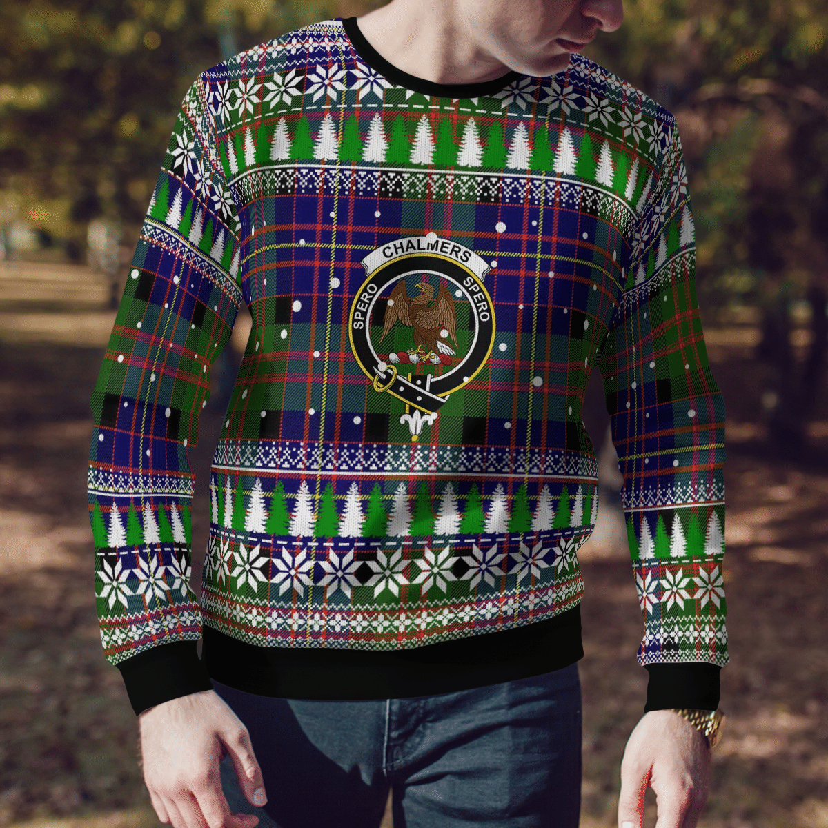 Clan Chalmer Crest Tartan Christmas Ugly Sweater QE12 Chalmer Crest Tartan Tartan Ugly Sweater   