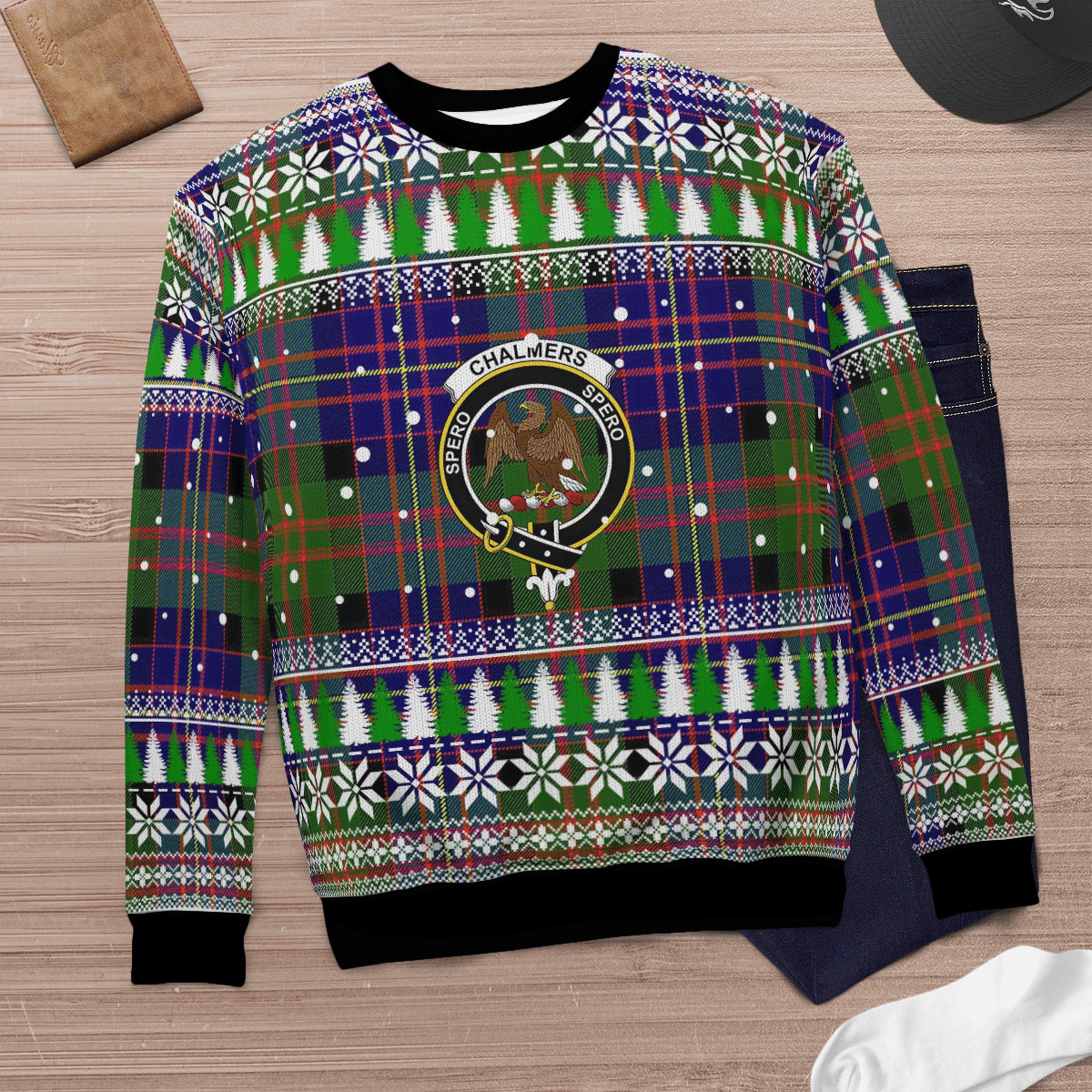 Clan Chalmer Crest Tartan Christmas Ugly Sweater QE12 Chalmer Crest Tartan Tartan Ugly Sweater   