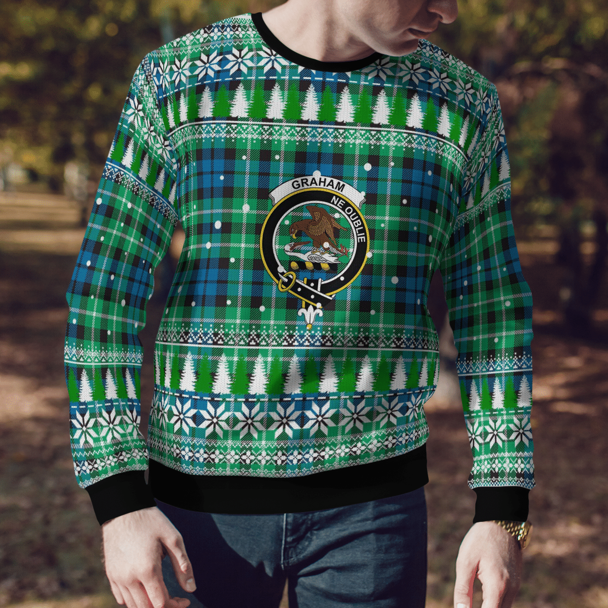 Clan Graham of Montrose Ancient Crest Tartan Christmas Ugly Sweater BK70 Graham of Montrose Ancient Crest Tartan Tartan Ugly Sweater   