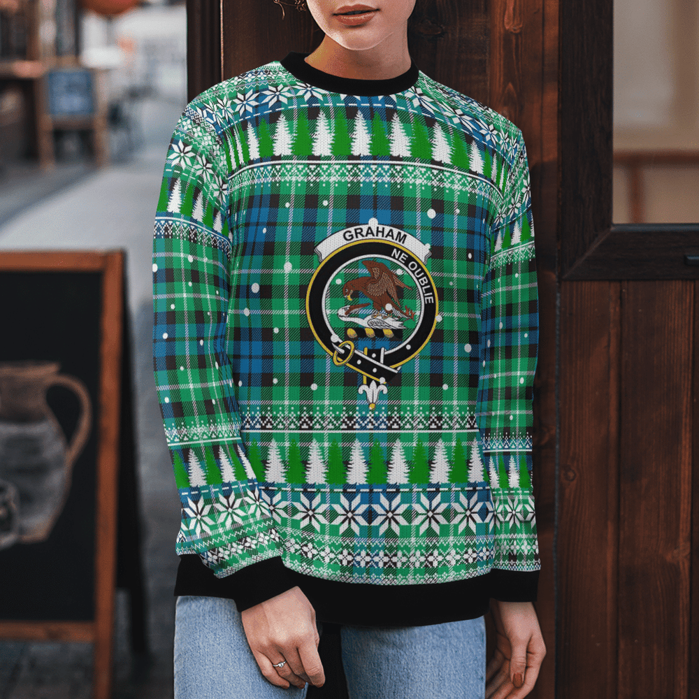 Clan Graham of Montrose Ancient Crest Tartan Christmas Ugly Sweater BK70 Graham of Montrose Ancient Crest Tartan Tartan Ugly Sweater   