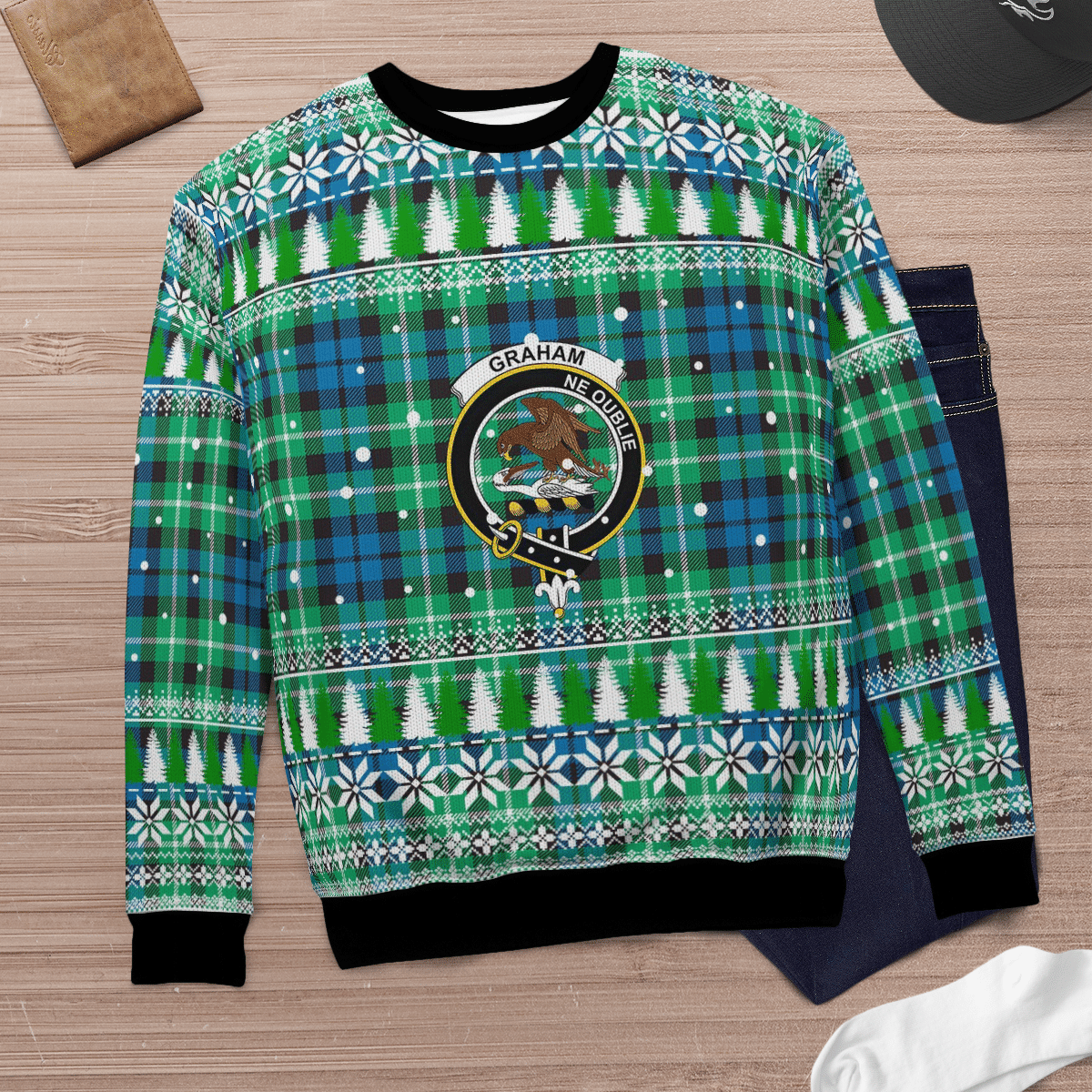 Clan Graham of Montrose Ancient Crest Tartan Christmas Ugly Sweater BK70 Graham of Montrose Ancient Crest Tartan Tartan Ugly Sweater   
