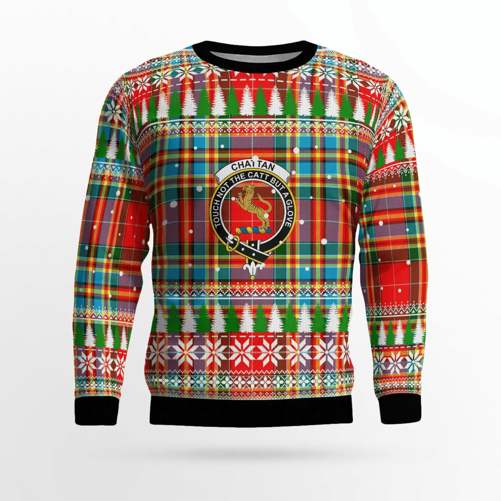 Clan Chattan Crest Tartan Christmas Ugly Sweater JO12 Chattan Crest Tartan Tartan Ugly Sweater   