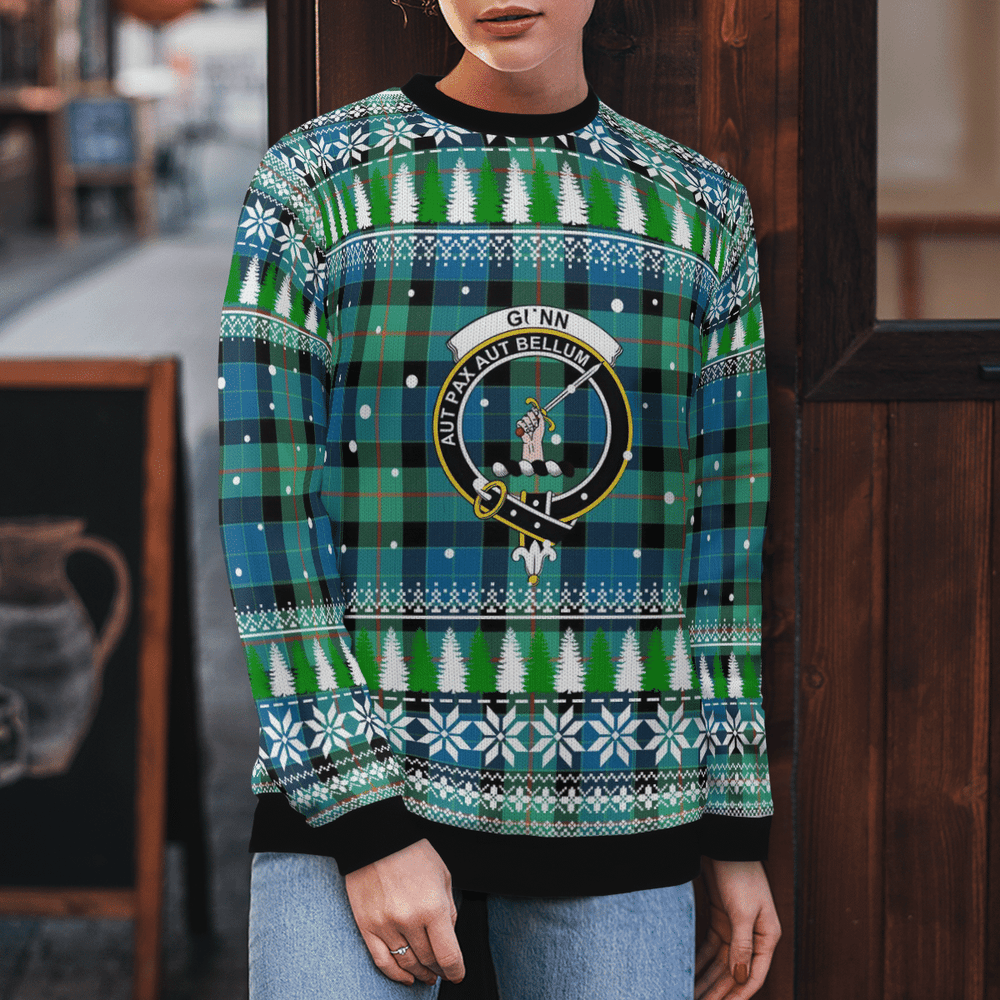 Clan Gunn Ancient Crest Tartan Christmas Ugly Sweater PE29 Gunn Ancient Crest Tartan Tartan Ugly Sweater   