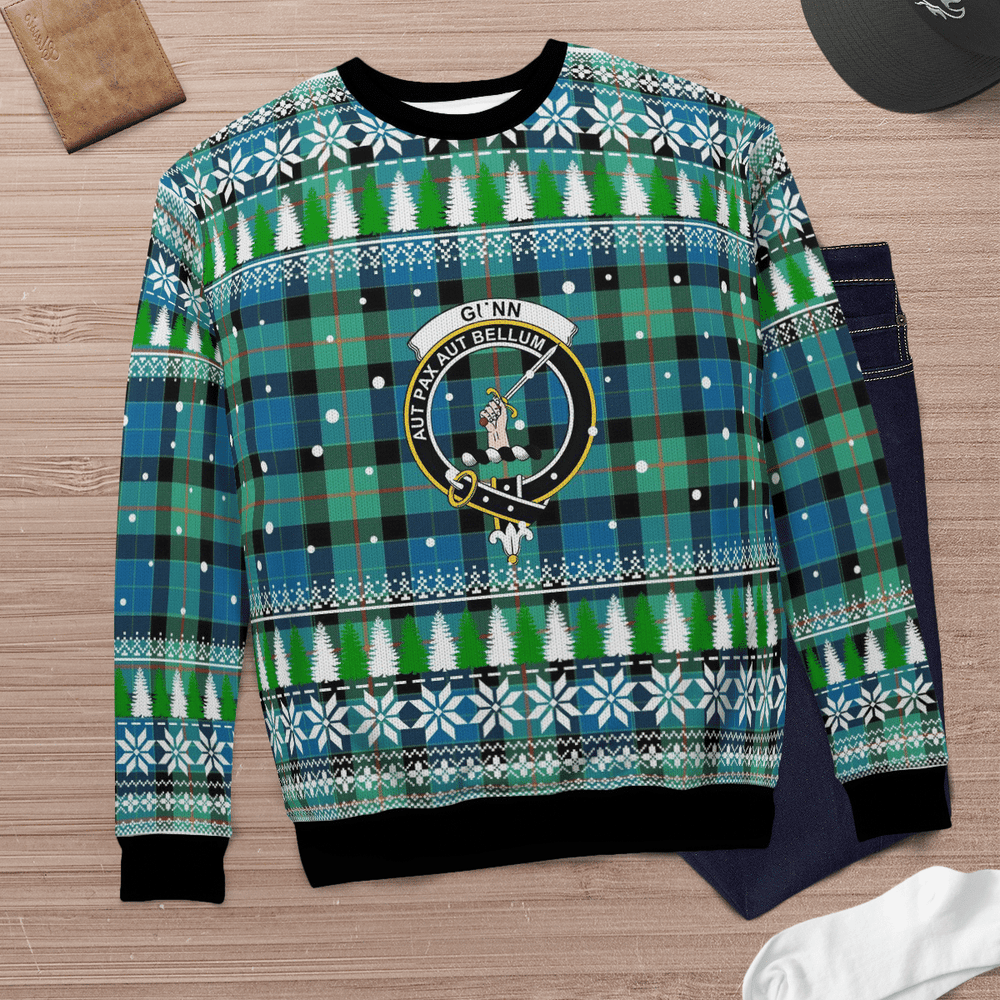 Clan Gunn Ancient Crest Tartan Christmas Ugly Sweater PE29 Gunn Ancient Crest Tartan Tartan Ugly Sweater   