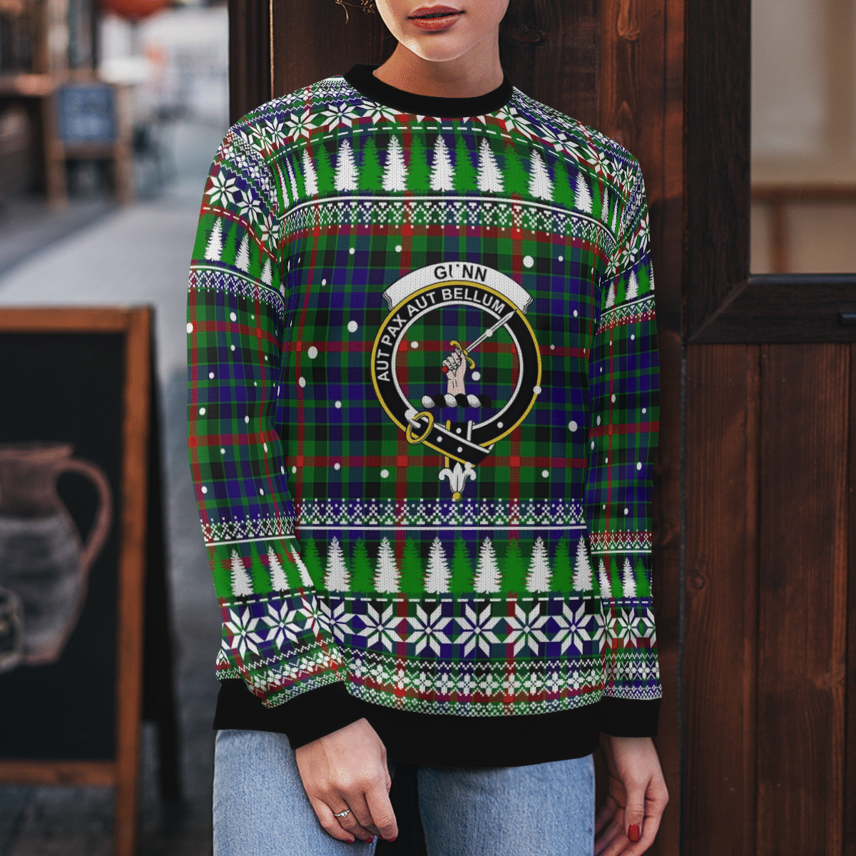Clan Gunn Crest Tartan Christmas Ugly Sweater MO84 Gunn Crest Tartan Tartan Ugly Sweater   