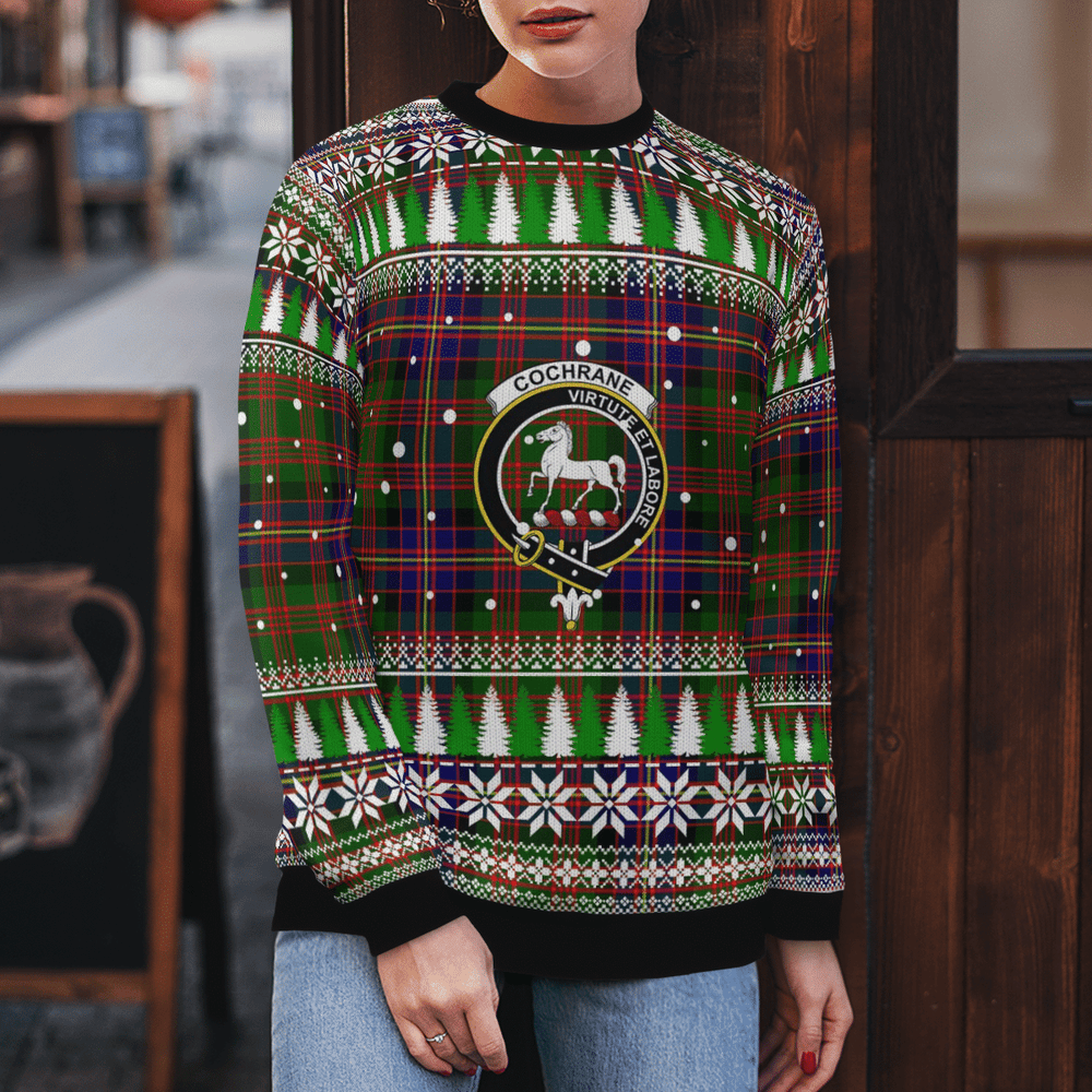 Clan Cochrane Modern Crest Tartan Christmas Ugly Sweater FU30 Cochrane Modern Crest Tartan Tartan Ugly Sweater   