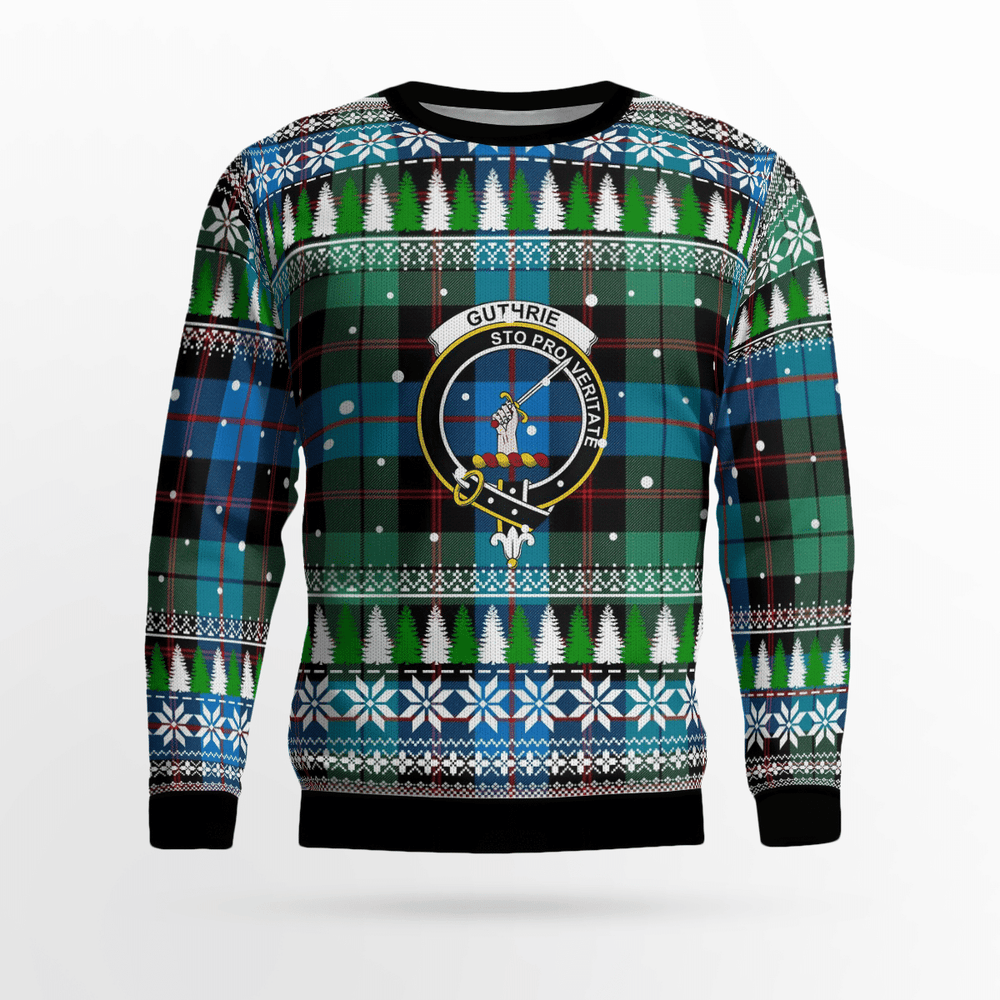 Clan Guthrie Ancient Crest Tartan Christmas Ugly Sweater MK40 Guthrie Ancient Crest Tartan Tartan Ugly Sweater   