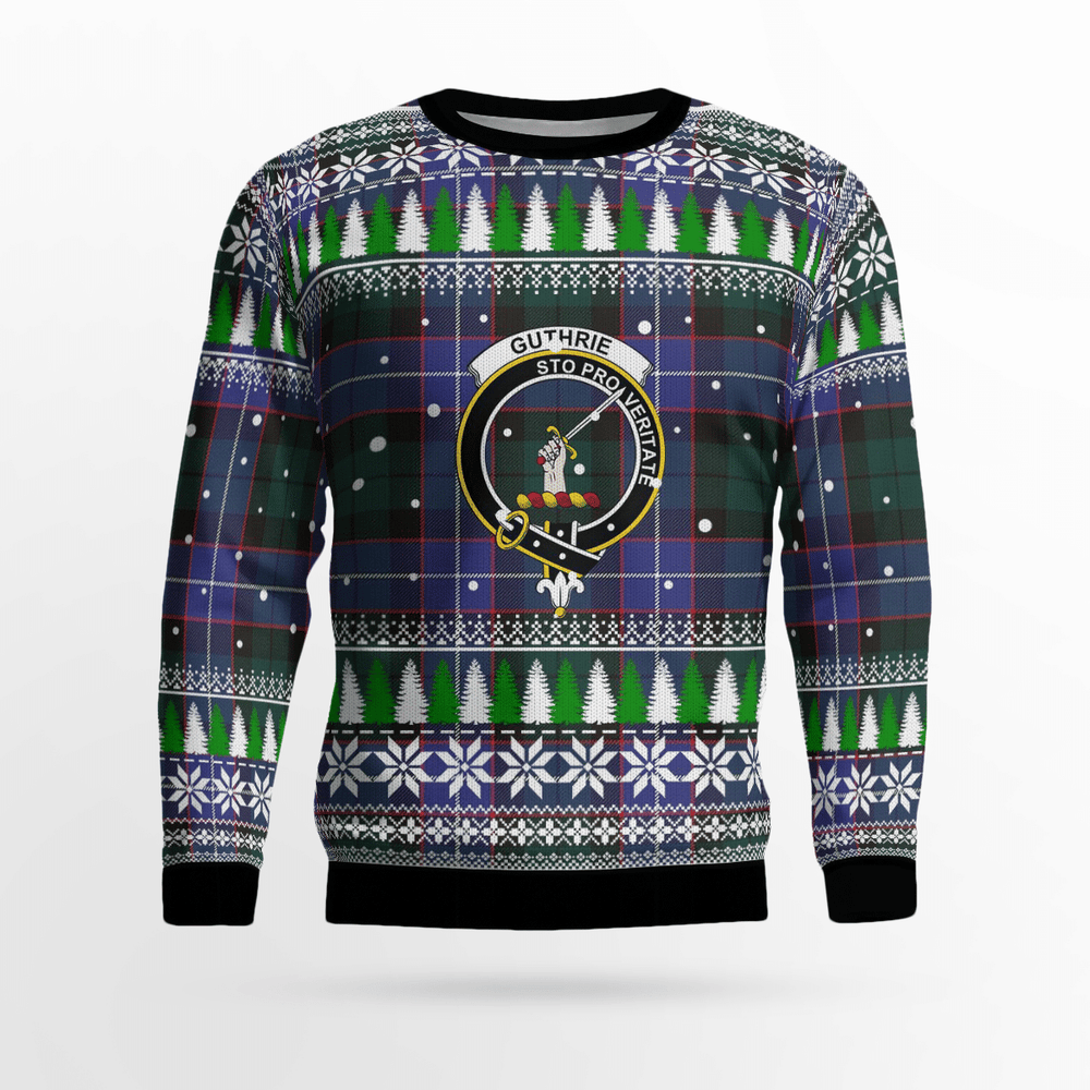 Clan Guthrie Modern Crest Tartan Christmas Ugly Sweater EU39 Guthrie Modern Crest Tartan Tartan Ugly Sweater   