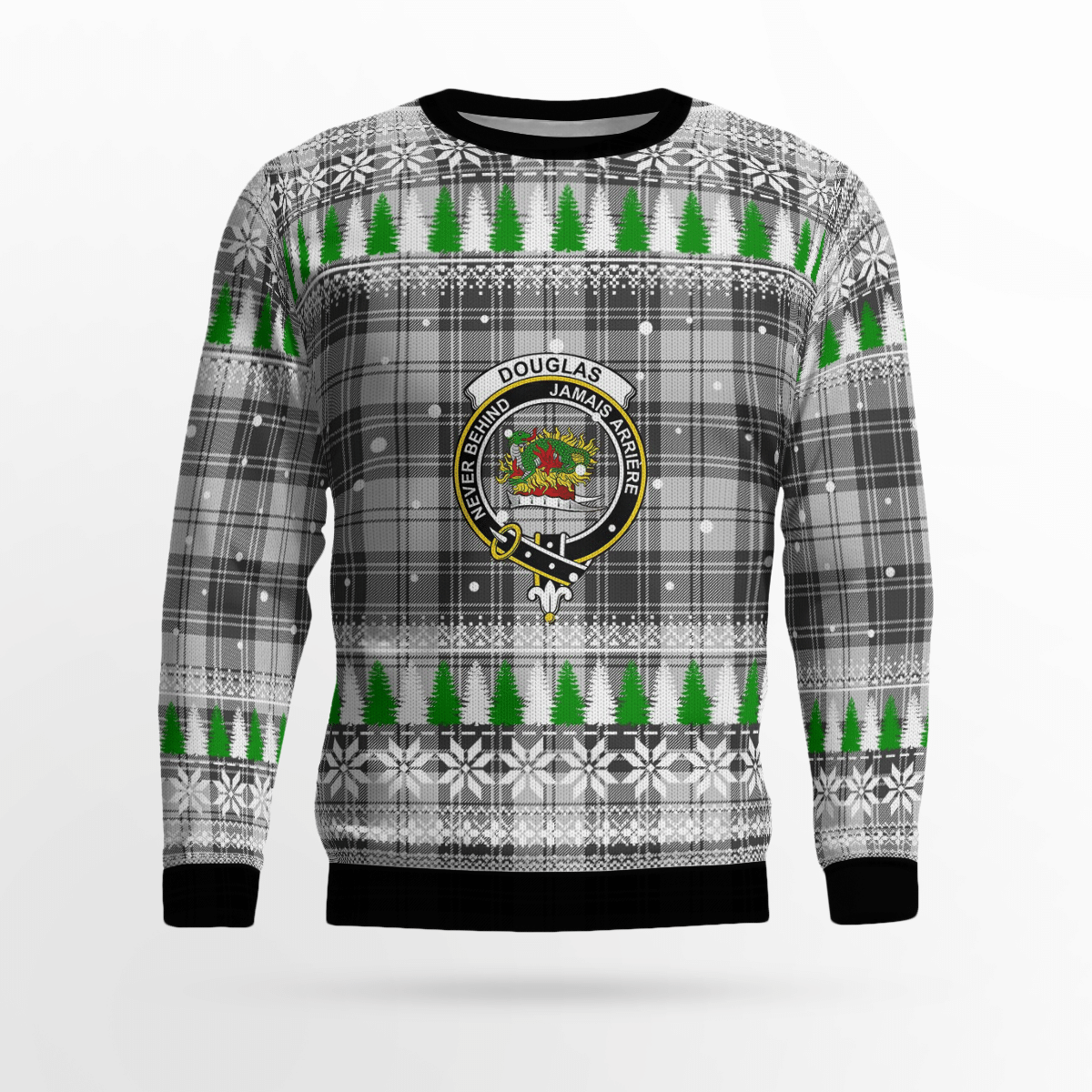 Clan Douglas Grey Modern Crest Tartan Christmas Ugly Sweater GC82 Douglas Grey Modern Crest Tartan Tartan Ugly Sweater   