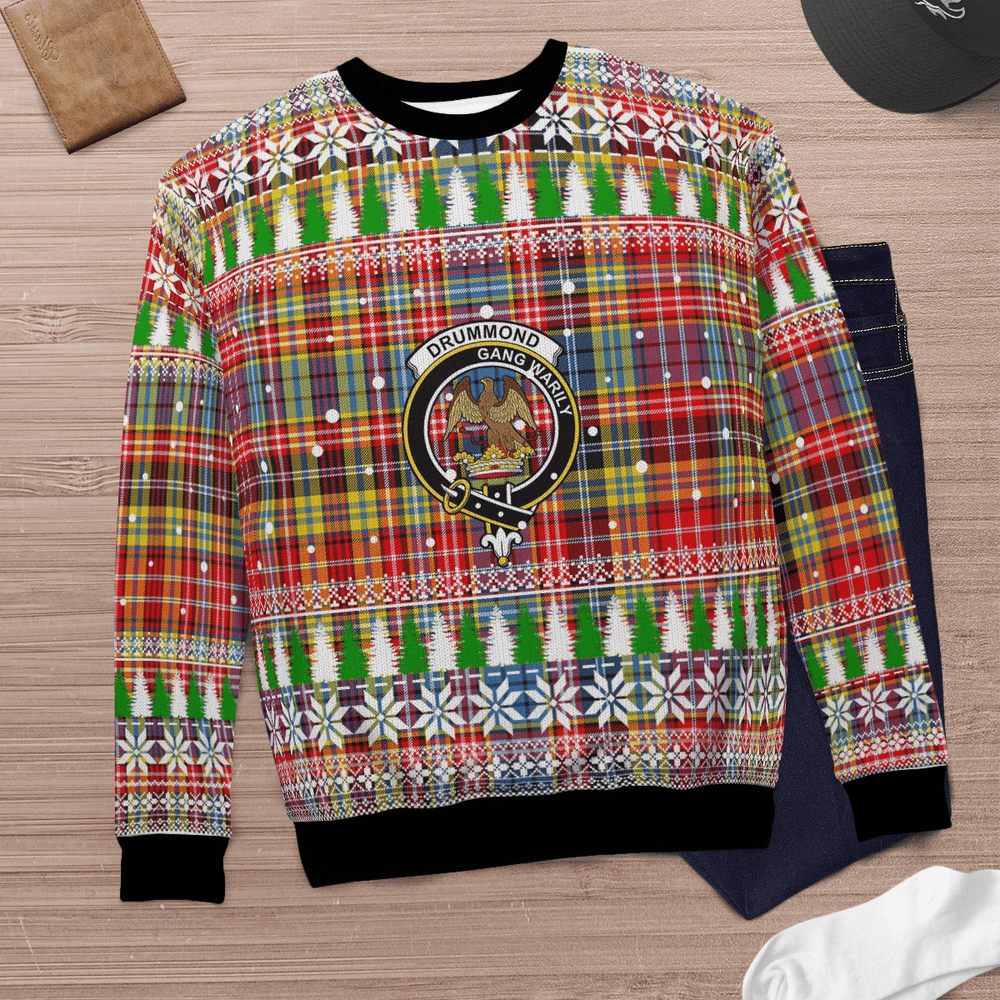 Clan Drummond of Strathallan Crest Tartan Christmas Ugly Sweater AH59 Drummond of Strathallan Crest Tartan Tartan Ugly Sweater   