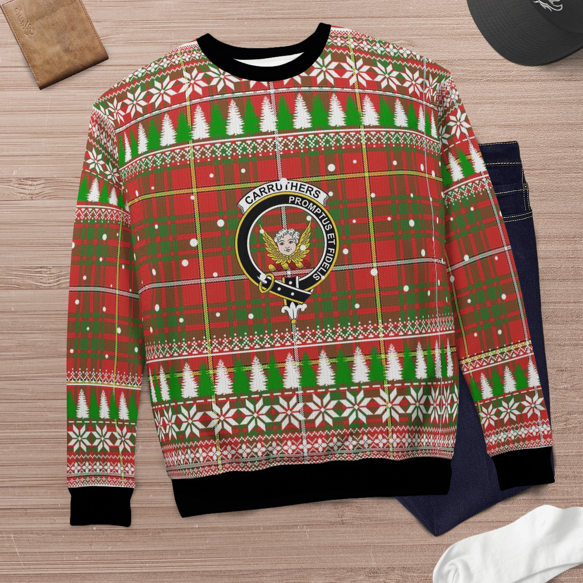 Clan Carruthers Crest Tartan Christmas Ugly Sweater IK99 Carruthers Crest Tartan Tartan Ugly Sweater   