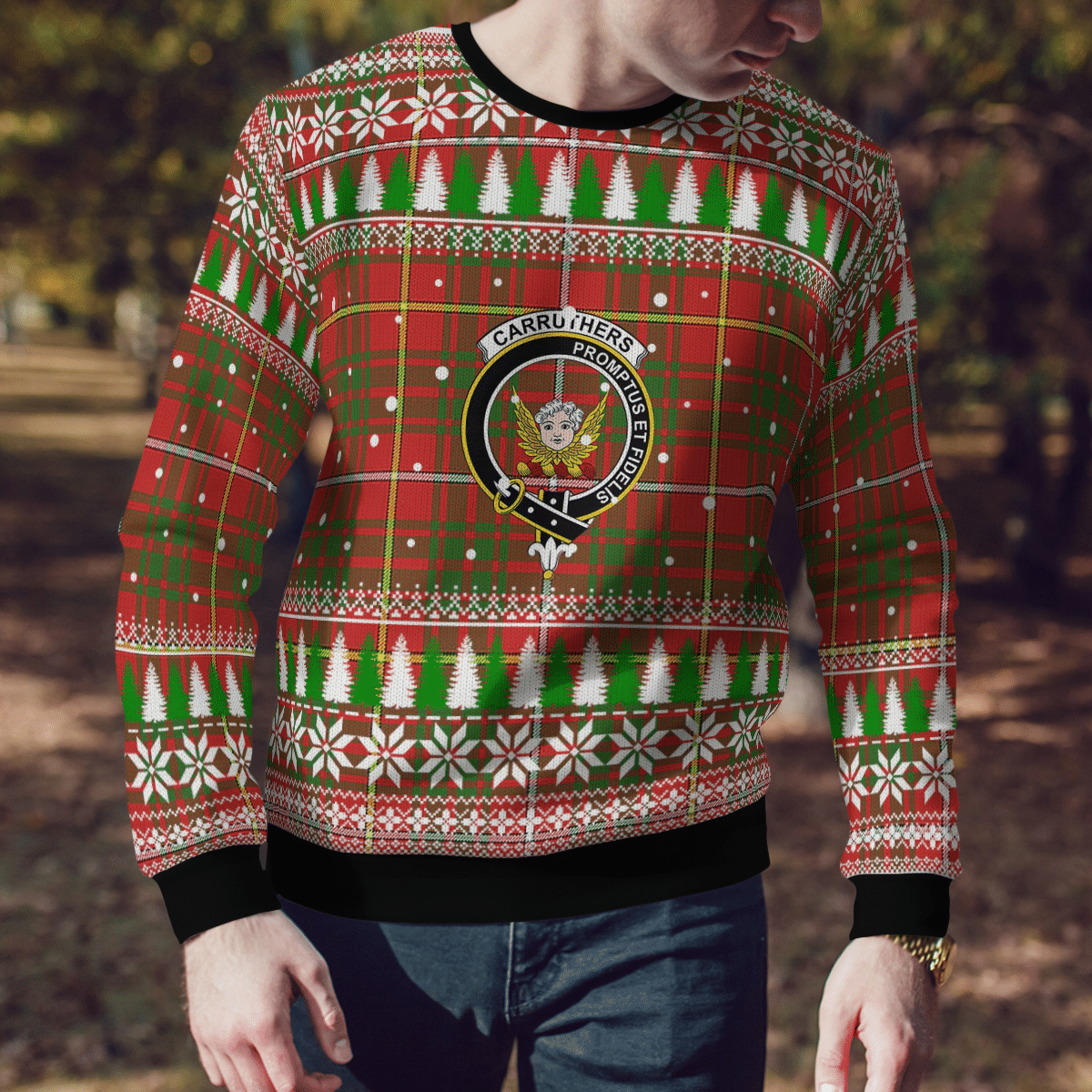 Clan Carruthers Crest Tartan Christmas Ugly Sweater IK99 Carruthers Crest Tartan Tartan Ugly Sweater   