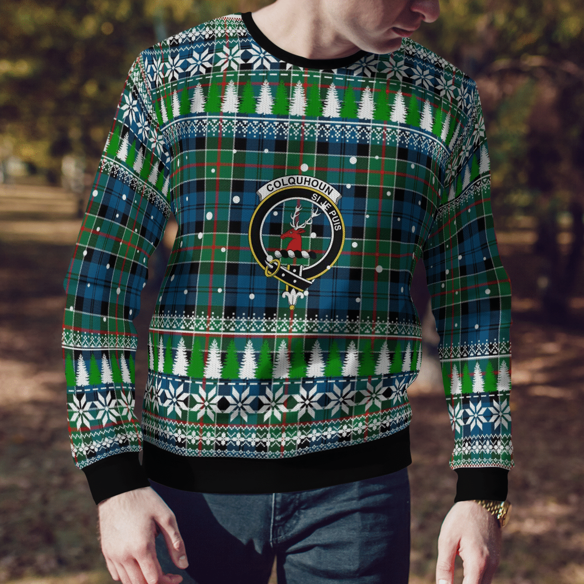 Clan Colquhoun Ancient Crest Tartan Christmas Ugly Sweater UZ70 Colquhoun Ancient Crest Tartan Tartan Ugly Sweater   