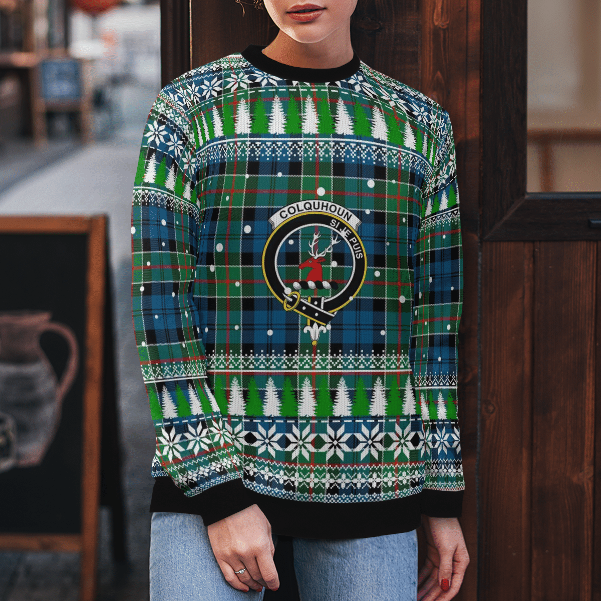 Clan Colquhoun Ancient Crest Tartan Christmas Ugly Sweater UZ70 Colquhoun Ancient Crest Tartan Tartan Ugly Sweater   