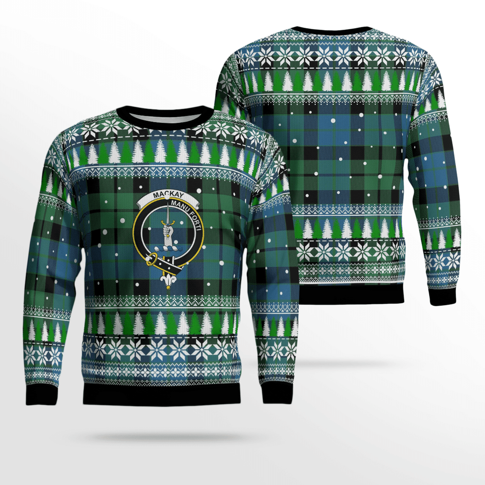 Clan MacKay Ancient Crest Tartan Christmas Ugly Sweater FY48 MacKay Ancient Crest Tartan Tartan Ugly Sweater   