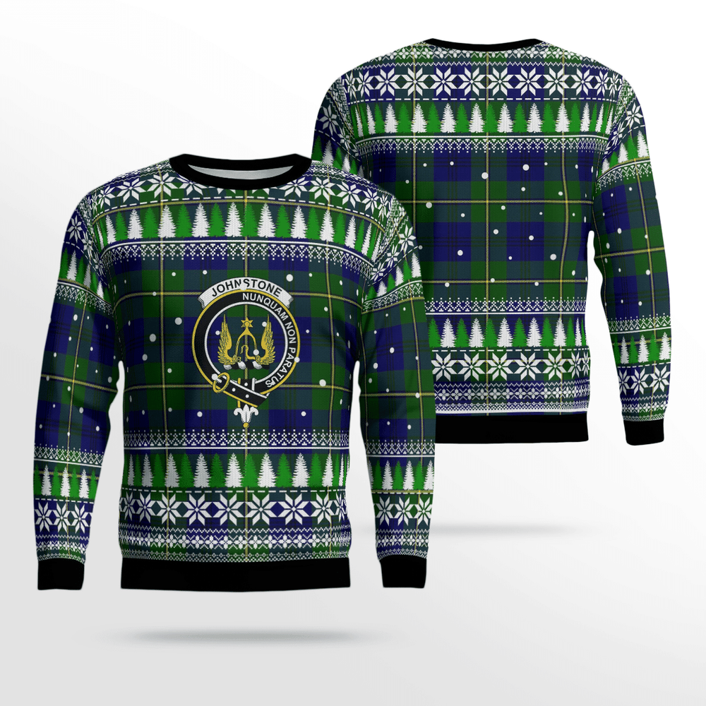 Clan Johnston Modern Crest Tartan Christmas Ugly Sweater DX26 Johnston Modern Crest Tartan Tartan Ugly Sweater   