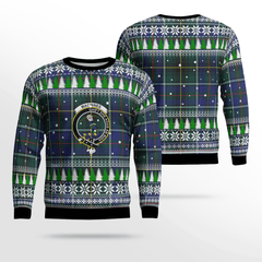 Clan MacInnes Modern Crest Tartan Christmas Ugly Sweater NO10 MacInnes Modern Crest Tartan Tartan Ugly Sweater   