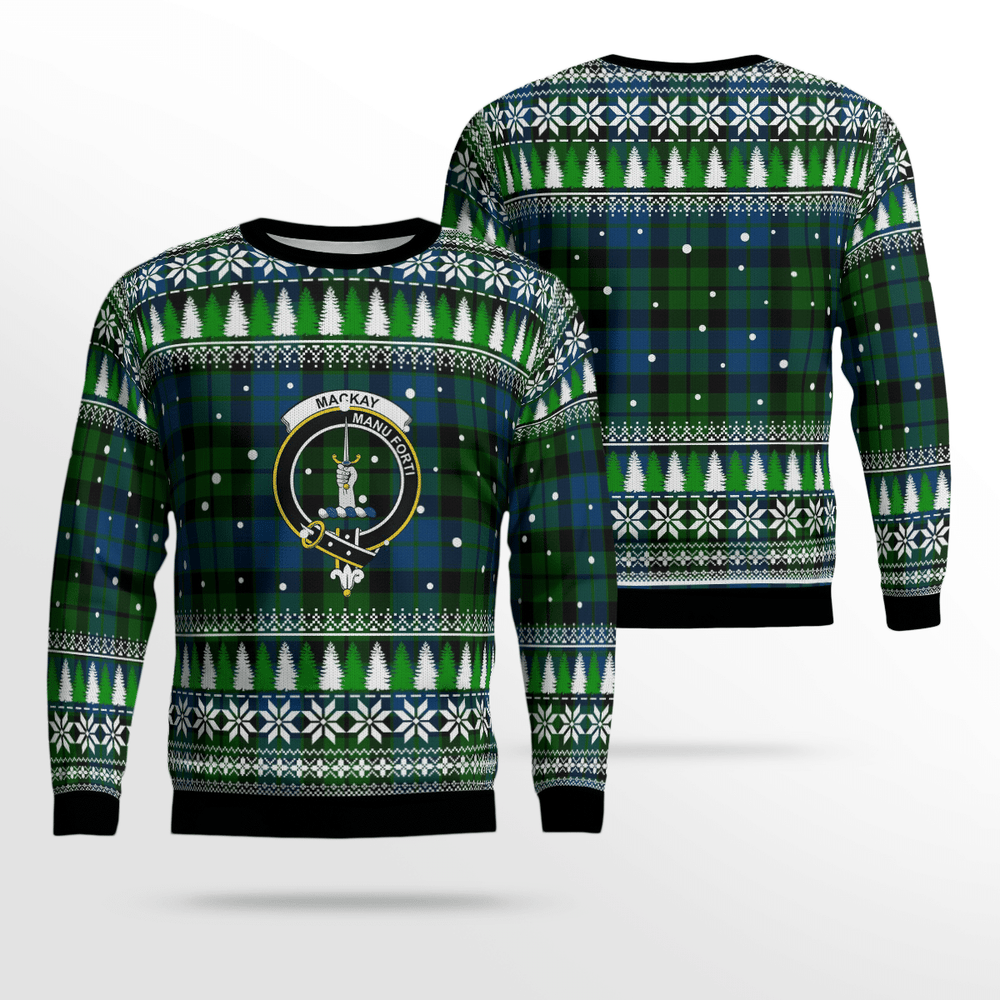 Clan MacKay Modern Crest Tartan Christmas Ugly Sweater ZV84 MacKay Modern Crest Tartan Tartan Ugly Sweater   