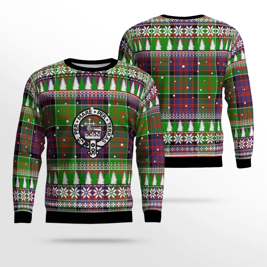 Clan MacDonald of Clanranald Crest Tartan Christmas Ugly Sweater IU50 MacDonald of Clanranald Crest Tartan Tartan Ugly Sweater   