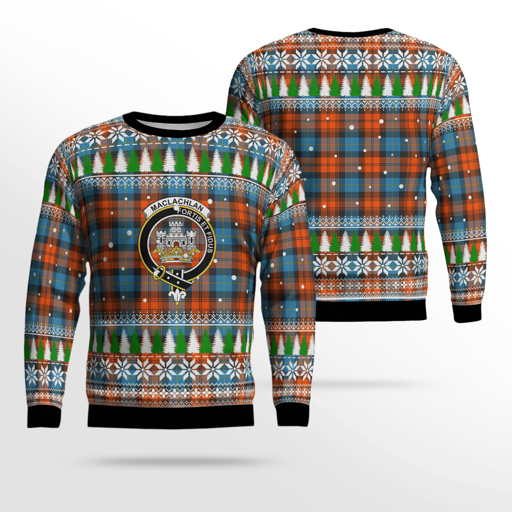 Clan MacLachlan Ancient Crest Tartan Christmas Ugly Sweater WB57 MacLachlan Ancient Crest Tartan Tartan Ugly Sweater   