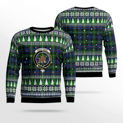 Clan MacKenzie Modern Crest Tartan Christmas Ugly Sweater UD13