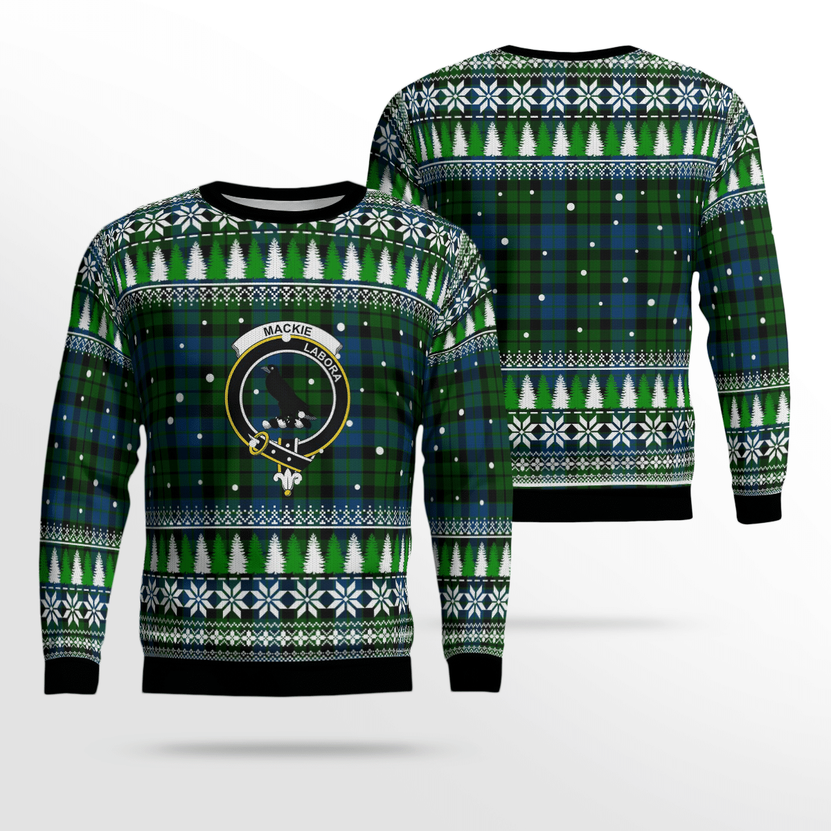 Clan MacKie Crest Tartan Christmas Ugly Sweater PD56 MacKie Crest Tartan Tartan Ugly Sweater   