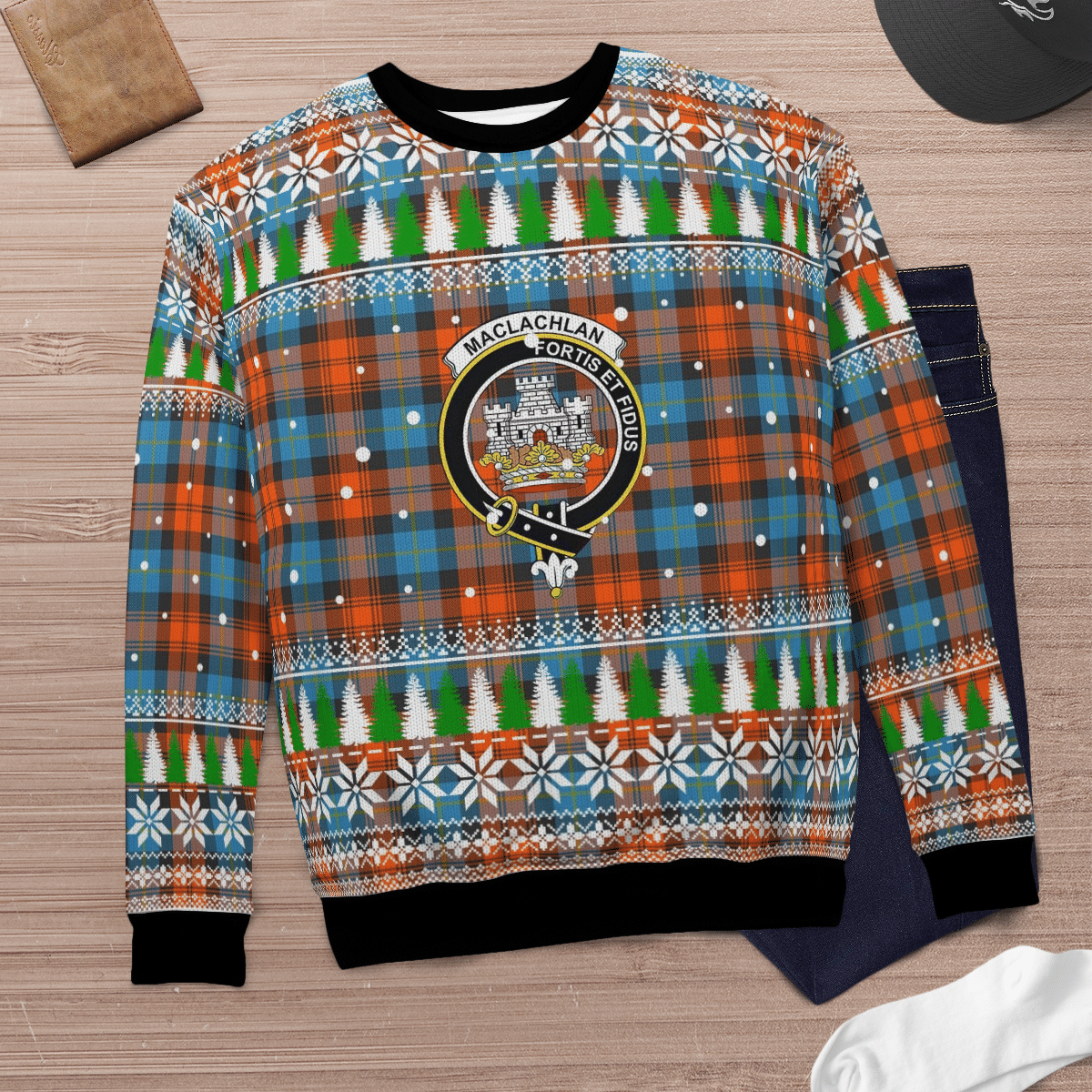 Clan MacLachlan Ancient Crest Tartan Christmas Ugly Sweater WB57 MacLachlan Ancient Crest Tartan Tartan Ugly Sweater   
