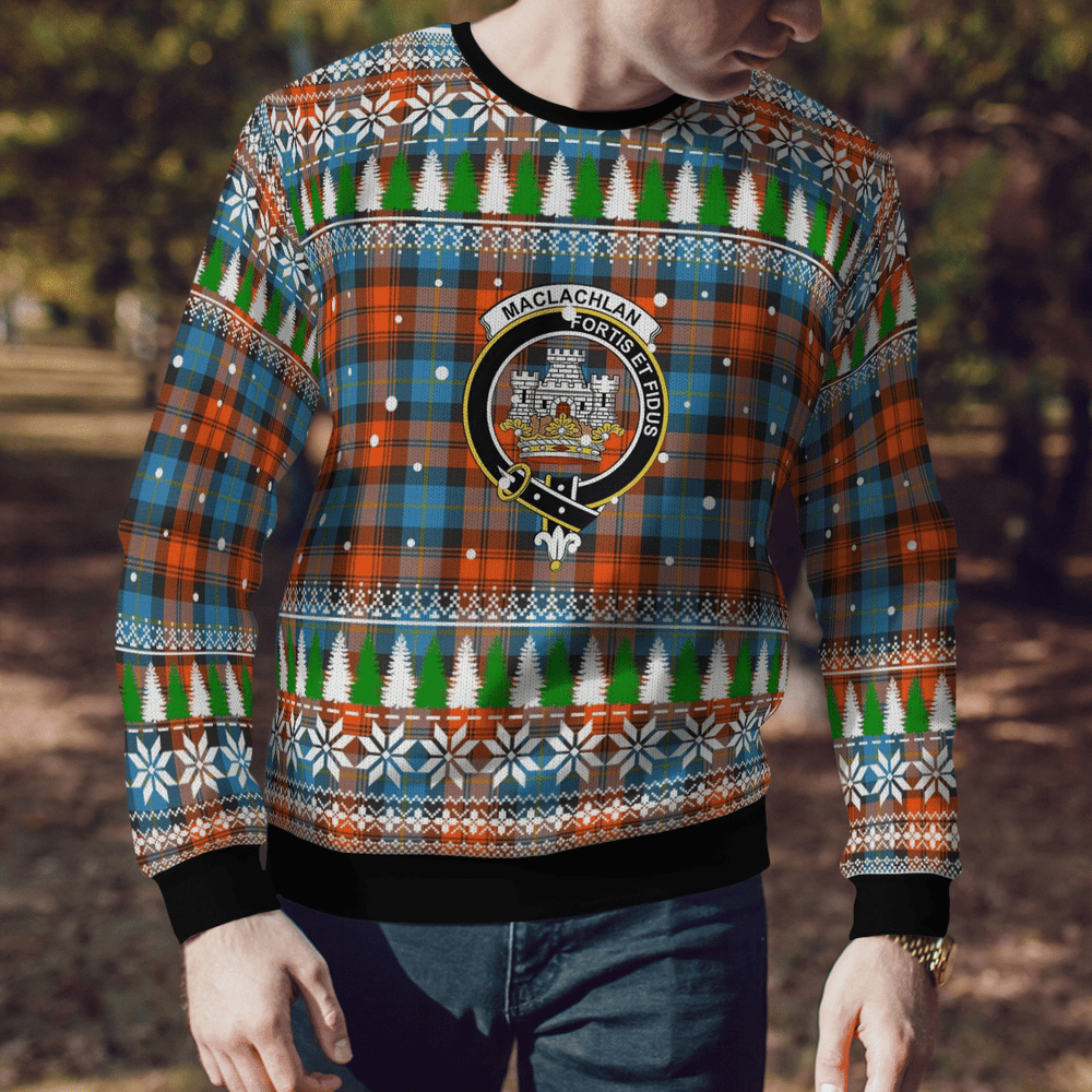 Clan MacLachlan Ancient Crest Tartan Christmas Ugly Sweater WB57 MacLachlan Ancient Crest Tartan Tartan Ugly Sweater   