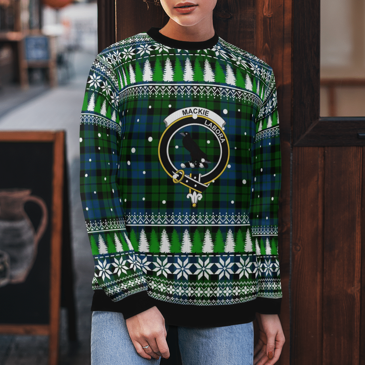 Clan MacKie Crest Tartan Christmas Ugly Sweater PD56 MacKie Crest Tartan Tartan Ugly Sweater   
