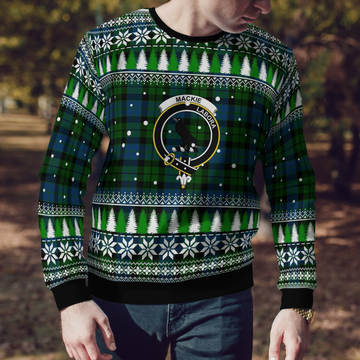 Clan MacKie Crest Tartan Christmas Ugly Sweater PD56 MacKie Crest Tartan Tartan Ugly Sweater   