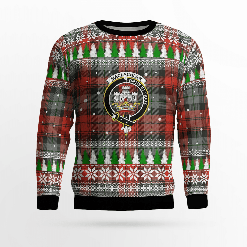 Clan MacLachlan Weathered Crest Tartan Christmas Ugly Sweater MB27 MacLachlan Weathered Crest Tartan Tartan Ugly Sweater   