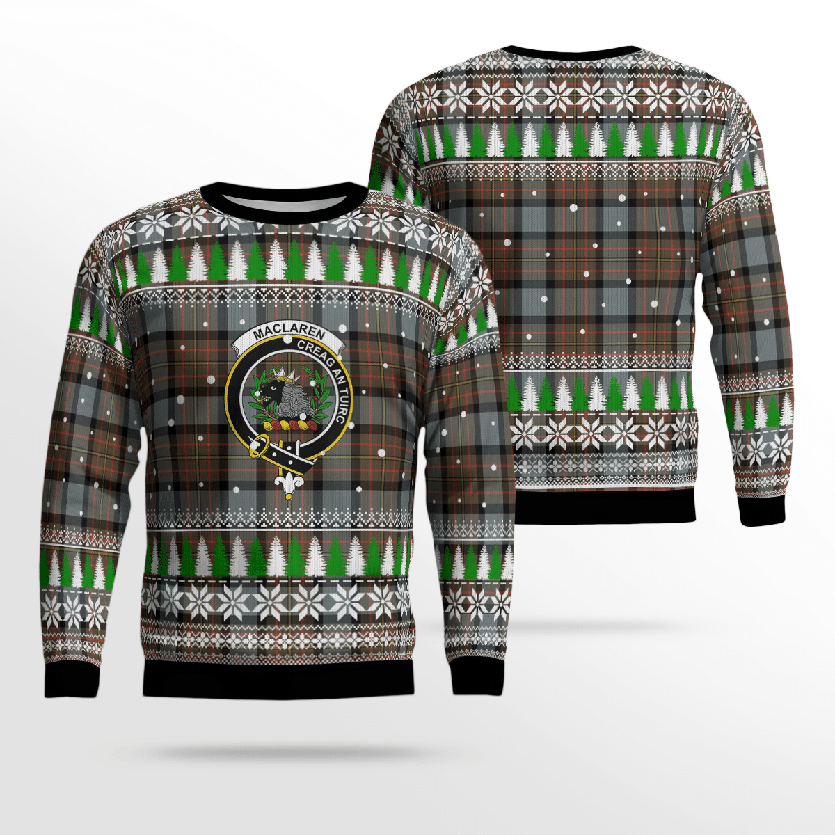 Clan MacLaren Weathered Crest Tartan Christmas Ugly Sweater QX62 MacLaren Weathered Crest Tartan Tartan Ugly Sweater   