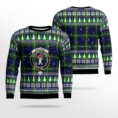 Clan Meldrum Forbes Crest Tartan Christmas Ugly Sweater