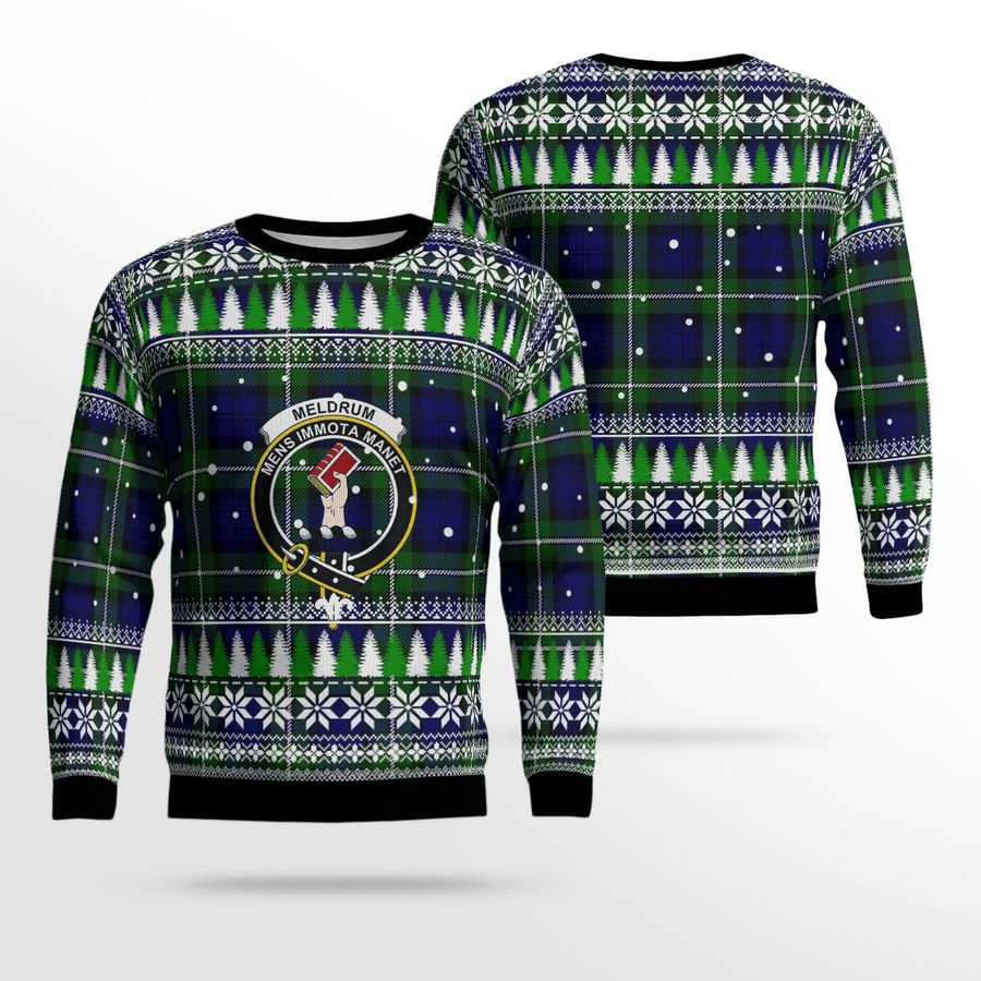 Clan Meldrum Forbes Crest Tartan Christmas Ugly Sweater DE50 Meldrum Forbes Crest Tartan Tartan Ugly Sweater   