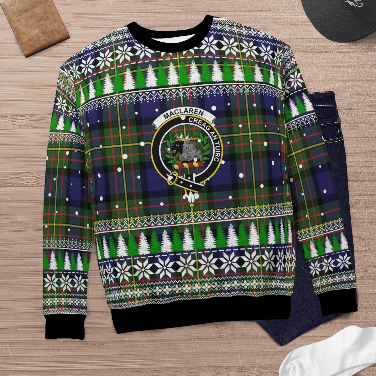 Clan MacLaren Modern Crest Tartan Christmas Ugly Sweater BX64 MacLaren Modern Crest Tartan Tartan Ugly Sweater   