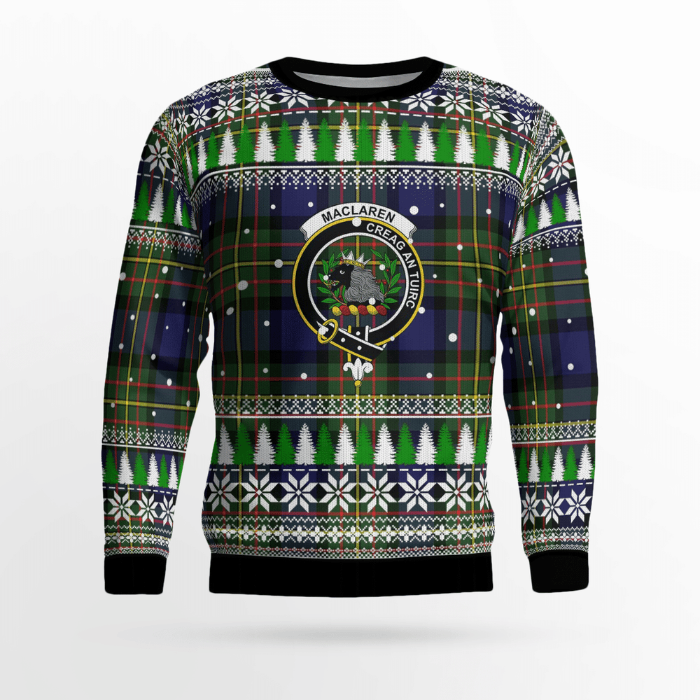 Clan MacLaren Modern Crest Tartan Christmas Ugly Sweater BX64 MacLaren Modern Crest Tartan Tartan Ugly Sweater   