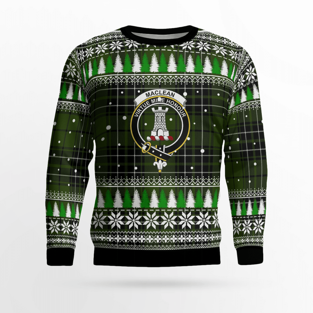 Clan MacLean Hunting Crest Tartan Christmas Ugly Sweater KJ75 MacLean Hunting Crest Tartan Tartan Ugly Sweater   