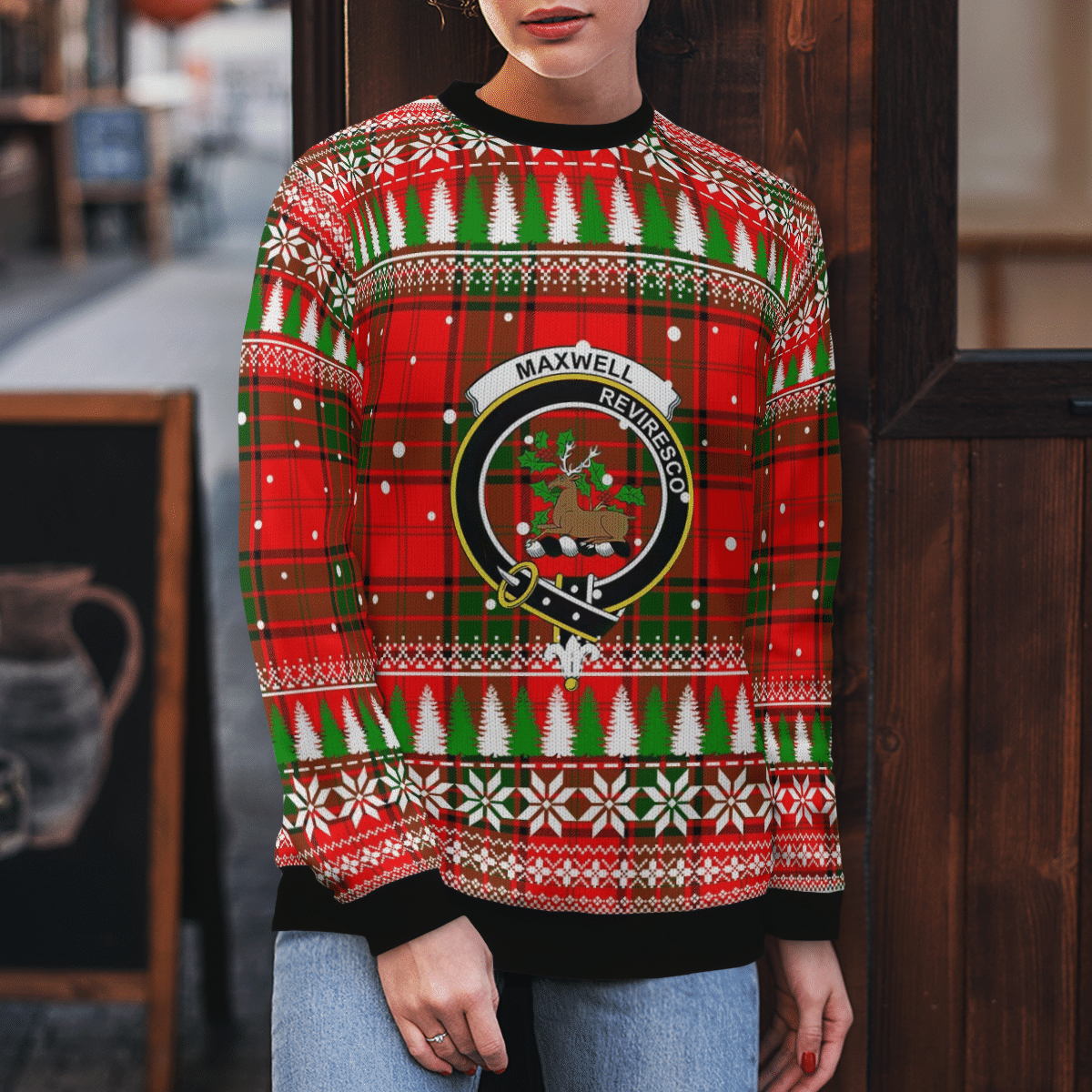 Clan Maxwell Modern Crest Tartan Christmas Ugly Sweater BK49 Maxwell Modern Crest Tartan Tartan Ugly Sweater   