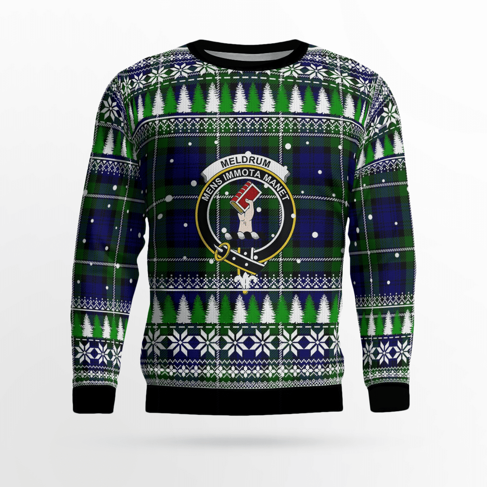 Clan Meldrum Forbes Crest Tartan Christmas Ugly Sweater DE50 Meldrum Forbes Crest Tartan Tartan Ugly Sweater   
